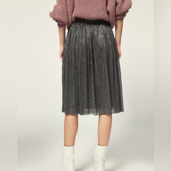 Isabel Marant Étoile Beatrice Gunmetal Metallic Skirt Size 38 - Picture 3 of 16